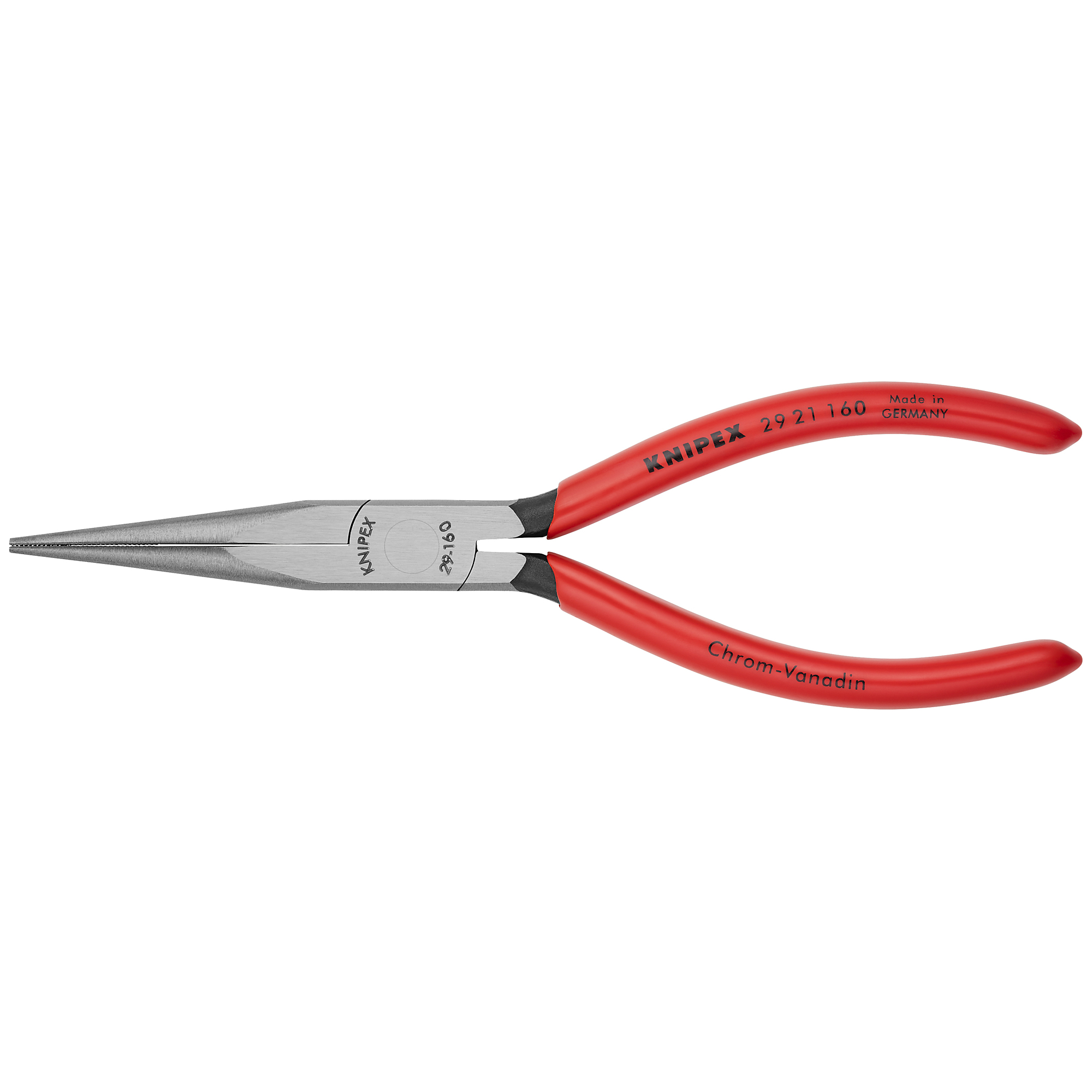 KNIPEX Long Nose Telephone Pliers - 6.25in., Chrome Vanadium, Plastic Coating, Model# 29 21 160